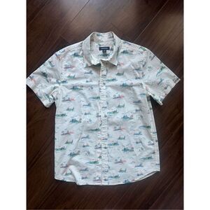 Nordstrom XL short sleeve button up tropical island dress shirt
